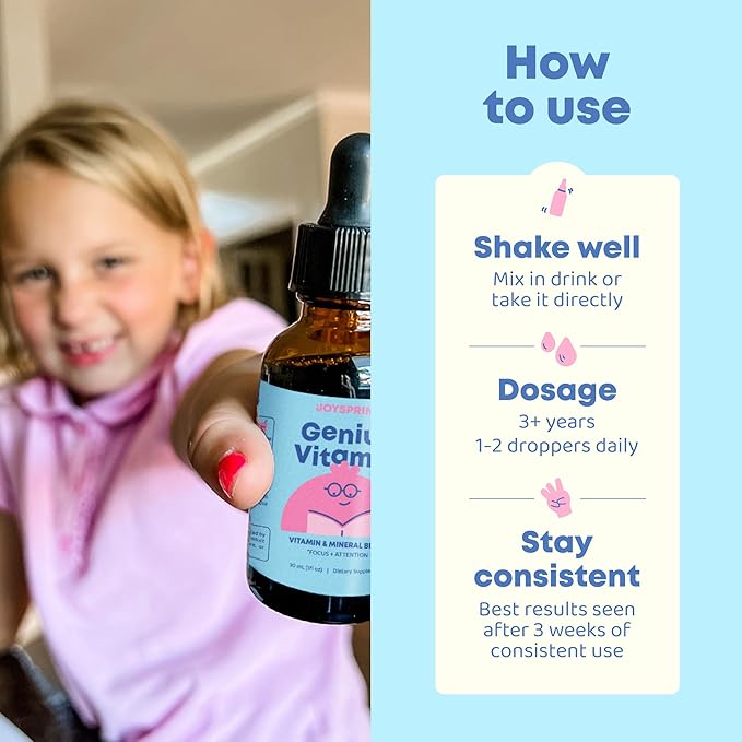 JoySpring Kids B Complex | Vitamin B Complex Liquid Drops with Elderberry Zinc &amp Vitamin C | Support for Overall Wellness (1 fl oz) 30 Servings