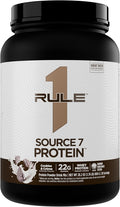 Rule 1 Source 7 Protein – Decadent Flavor Velvety Smooth Texture 22g Anytime Protein and 10g Naturally Occurring EAAs Per Serving from 7 Premium Sources (1.8 Pounds* Cookies &amp Cream)