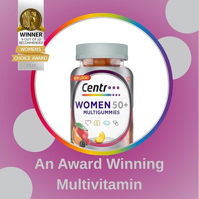 Silver Women 50 Plus Multivitamin for Women Minerals Vitamins &amp Supplements Hair Skin and Nails Vitamins Vitamin C Antioxidants Supplement Daily Vitamins for Women (80Gummies)