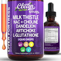 Clean Nutraceuticals Milk Thistle NAC Liver Cleanse Detox &amp Repair Supplement Liver Support Liquid Drops with Dandelion Extract Artichoke Chanca Piedra Choline L-Glutathione Burdock Schisand