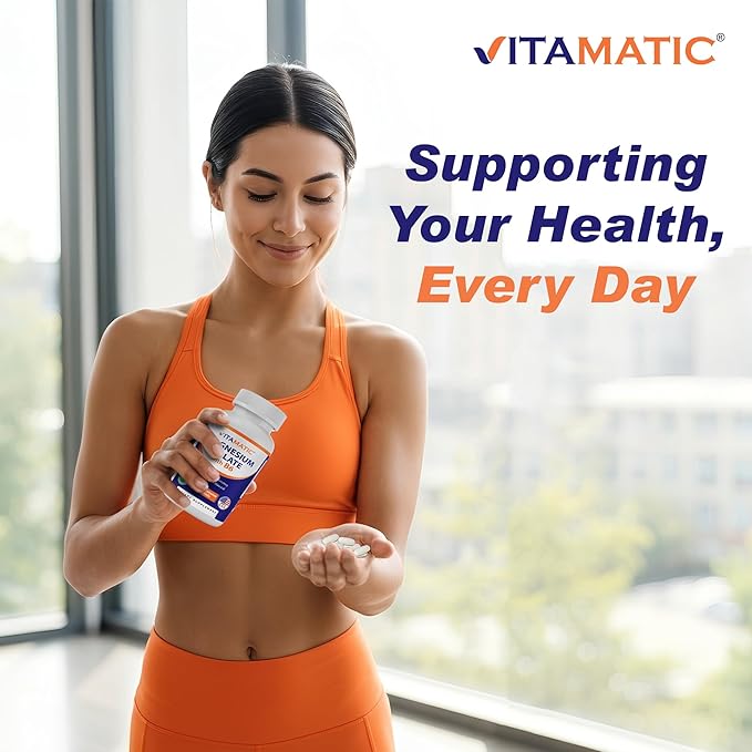 Vitamatic Magnesium Malate 2000mg per Serving - 90 Vegetarian Tablets - Added B6 for Maximum Absorption - Supports Muscle Joint and Heart Health* (3 Bottles Unflavored)