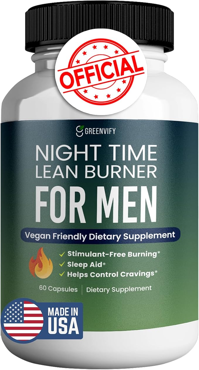 Night Time Lean Burner for Men Advanced Sleep Supplement Vitamin D Night Burner &amp Anabolic Recovery Natural Sleep Aid with Magnesium Ashwaganda (1)