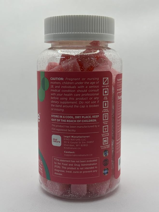 kindnature Myo-Inositol &amp D-Chiro Inositol Gummies for Women – 2000mg + 50mg Ideal 40:1 Ratio – with Vitamin D &amp Folate – Hormone Balance &amp Fertility Support – Vegan Watermelon Flavor (1