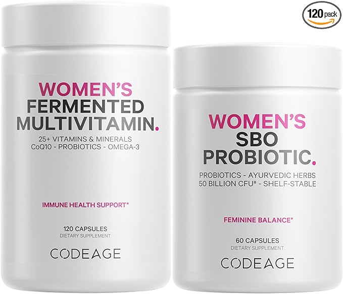 Codeage Women’s Multivitamin Bundle: Women’s Formula &amp Women’s Probiotic Daily Vitamins