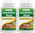 Best Naturals Dandelion Root 520 mg 250 Capsules (Pack of 2)