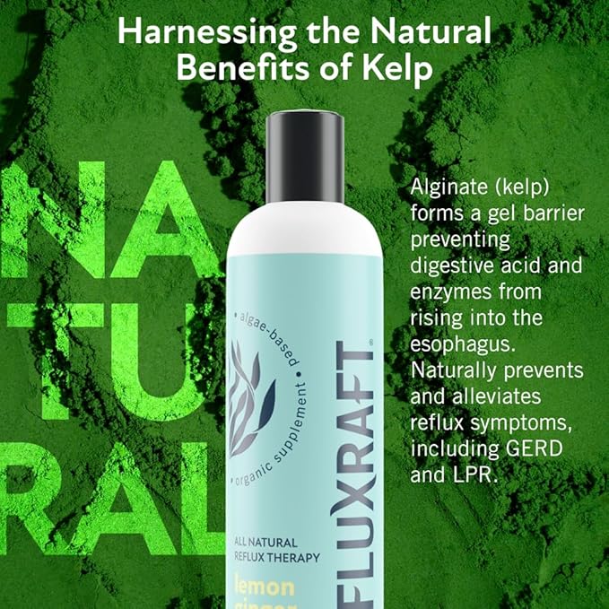 Acid Reflux Therapy Organic Alginate Rapid &amp Long Lasting Gerd LPR &amp Digestion Symptom Support Zero Sugar Gluten Free Low Sodium Lemon Ginger 47 Gel Servings Per 8 OZ Bottle 4 Pack