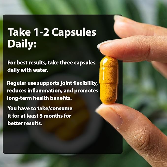 Curcumin Capsules - Antioxidant Properties | for Joint Comfort &amp Anti-Aging| 60 Veg Capsules (120)