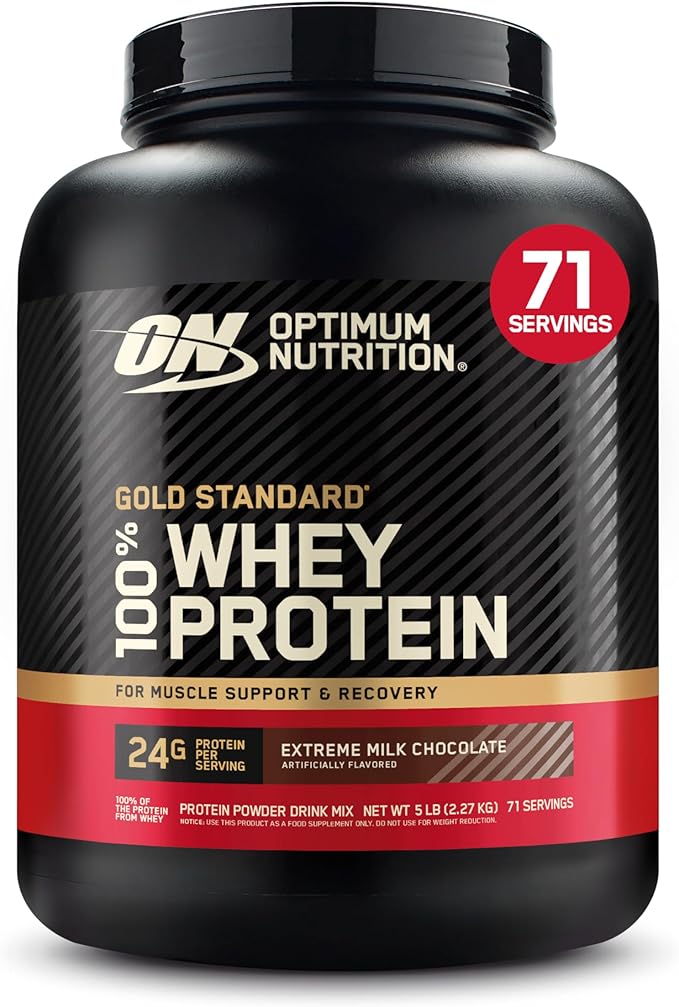Optimum Nutrition Gold Standard 100% Whey Protein Powder Extreme Milk Chocolate 5 Pound (Packaging May Vary)