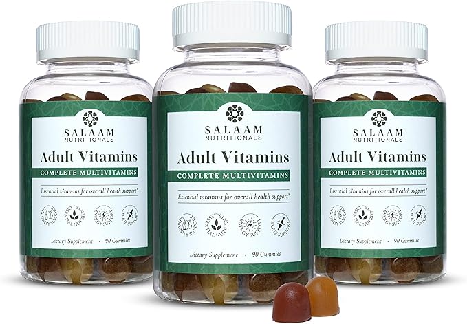 Salaam Nutritionals - Adult Multivitamins Vitamin Gummies for Women and Men Multivitamins for Adults with 11 Essential Vitamins and Minerals 90 Count 3 Packs