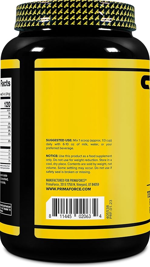 Primaforce Whey Protein Isolate Powder (Vanilla 2 lbs) - Non-GMO Gluten Free