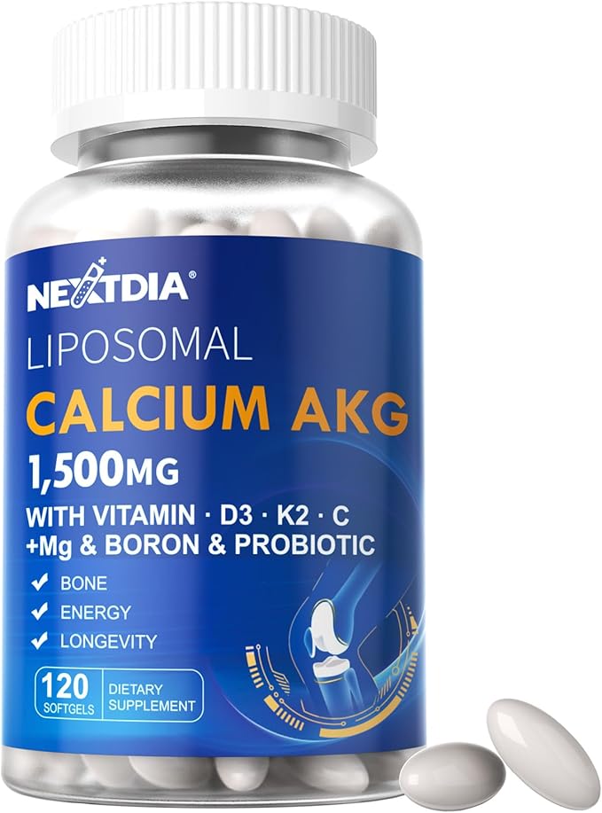 Hydrolyzed Collagen Peptides Pills + Liposomal Calcium AKG Supplement 1500mg