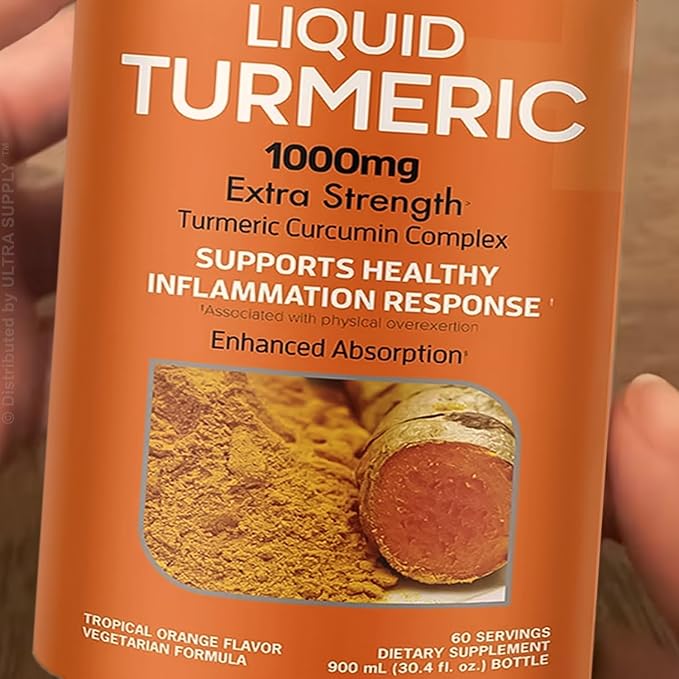 Liquid Turmeric 1000 mg Extra Strength Curcumin Complex with Black Pepper Extract 95% Curcuminoids Tropical Orange Flavor Vegetarian Non-GMO Gluten-Free 30.4 fl oz 60 Servings
