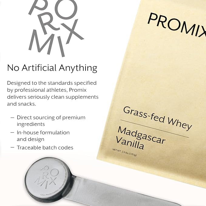 ProMix Nutrition Whey Protein Powder Vanilla - Grass-Fed - ­Post Workout Fitness &amp Nutrition Shakes Smoothies Baking &amp Cooking Recipes - Gluten-Free &amp Keto-Friendly - 2.5 Pound (Pack of