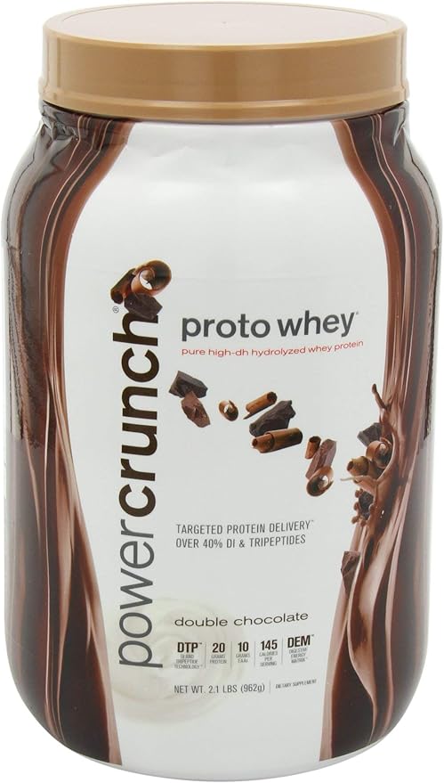 Power Crunch Whey Protein Powder With Amino Acids Protein Shakes with Delicious Taste Double Chocolate 2.1 LB