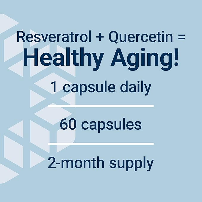 Life Extension Optimized Resveratrol Elite Trans-resveratrol quercetin Healthy Aging Heart Health Brain Health oxidative Stress Gluten-Free Non-GMO Vegetarian 60 Capsules (Pack of 2)