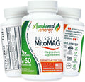 Blissful MitoMag – 300mg Elemental Magnesium Complex: Mg Glycinate Mg BHB - Sleep Muscles Mood Energy Cognitive Focus Calm – All Natural USA Made No Additives – 60 Vegan Capsules Supplement
