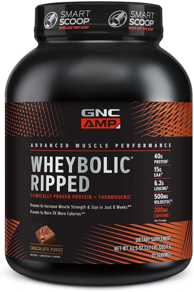 GNC AMP Wheybolic Ripped - Chocolate Fudge (22 Servings)