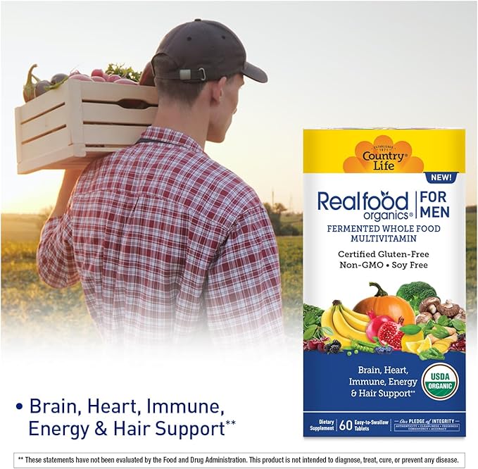 Country Life Realfood Organics for Women and Men Bundle - Certified Gluten Free Certified Vegan Certified USDA Organic - 60 Tablets