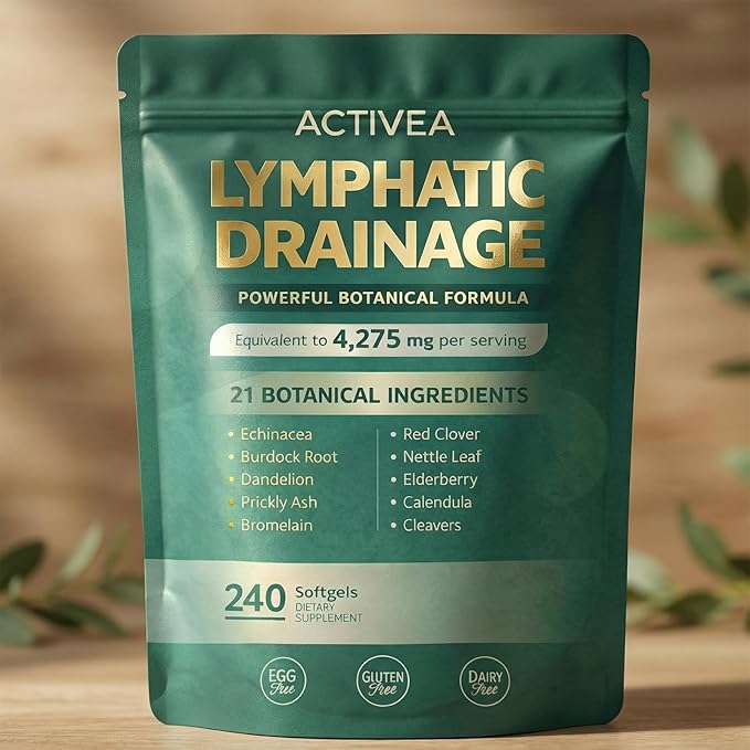 Activea Lymphatic Support Softgels - Daily Dietary Supplement that Supplements Your Diet - Soft Capsules for Wellness Support that You Can Swallow