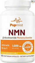 NMN 1000mg per Serving Ultimate 10-in-1 NAD+ Support with Trans-Resveratrol Apigenin CoQ10 Vitamin C 120 Vegetarian Capsules