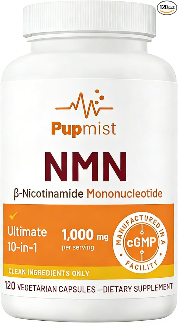 NMN 1000mg per Serving Ultimate 10-in-1 NAD+ Support with Trans-Resveratrol Apigenin CoQ10 Vitamin C 120 Vegetarian Capsules
