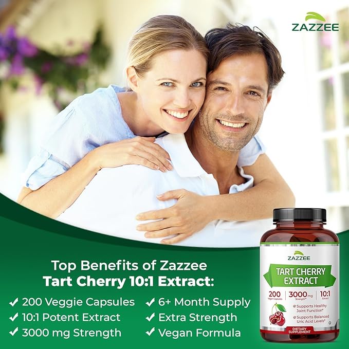 Zazzee Enhanced Comfort Recovery &amp Mobility Support Bundle | 10:1 High Strength Tart Cherry Capsules Plus Super Concentrated Boswellia Extract | Non-GMO Vegan &amp ISO Lab Tested (Over 6 Month Su