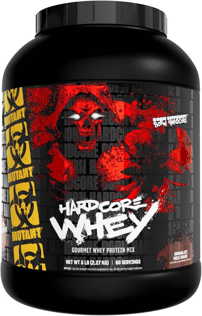 Mutant Hardcore WHEY | 100% Pure Whey Protein | 24g Protein Fast-digesting whey Protein Isolate Plus whey Protein hydrolysate | 68 Servings | 5 LB | Chocolate