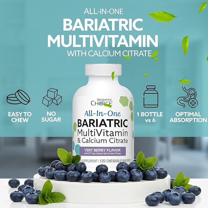 Bariatric Choice All-in-One Chewable Bariatric MultiVitamin with Iron &amp Calcium Citrate Very Berry (120ct)