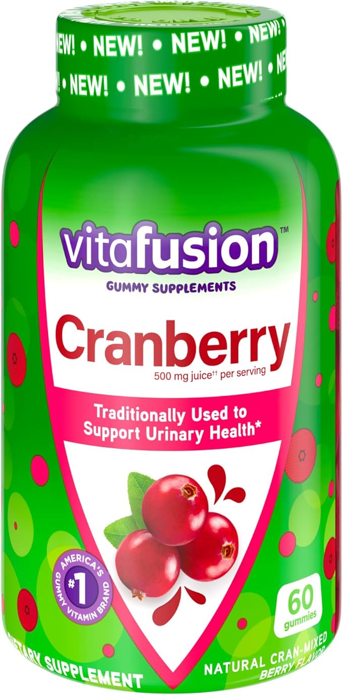 Vitafusion Extra Strength Vitamin B12 Gummy Vitamins Cherry Flavored 90 Count and Cranberry Gummies for Women 60 Count