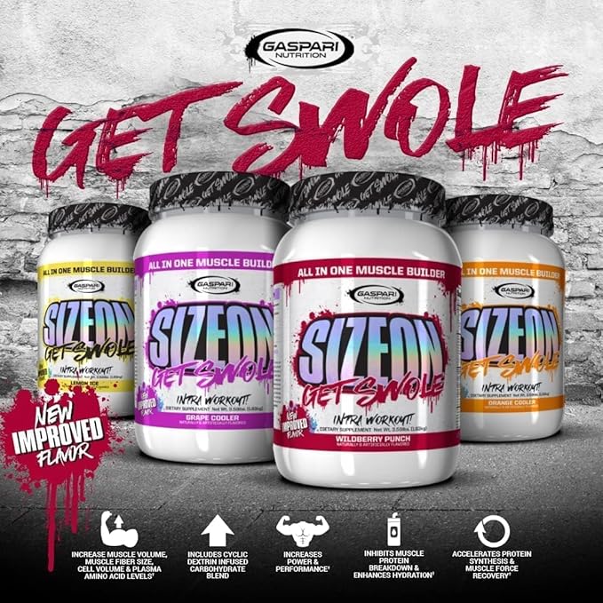 Gaspari Nutrition SizeOn The Ultimate Hybrid Intra-Workout Amino Acid &amp Creatine Formula Increased Muscle Volume &amp Muscle Recovery (3.59 Pounds Rainbow Candy)