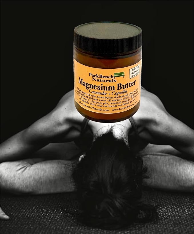 Magnesium Butter with Lavender and Copaiba 4 oz Glass Jar of Topical Magnesium