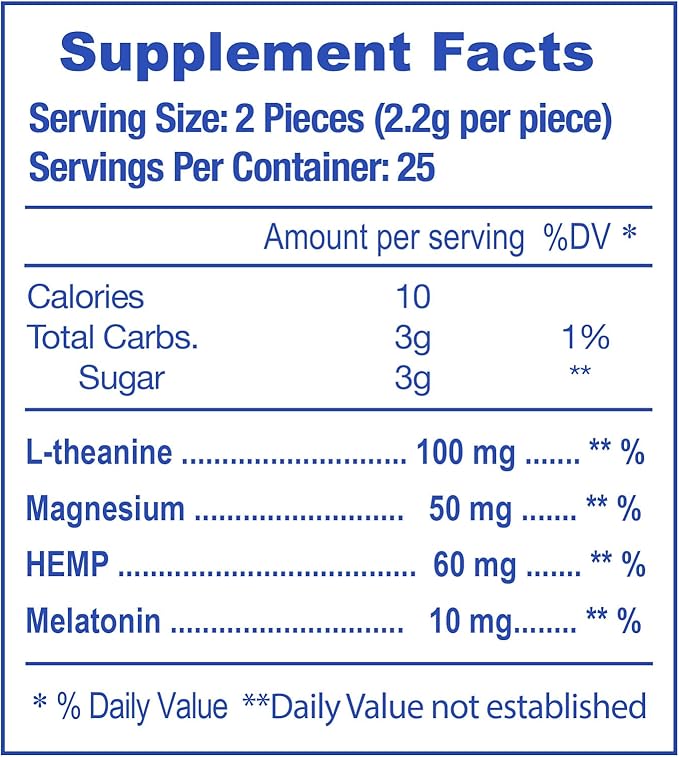 Hemp + Melatonin Sleep Gummies with L-Theanine Magnesium | Helps You Stay Asleep Longer | Non-Habit Forming Non-GMO Gluten Free | Strawberry Flavor 50 Count