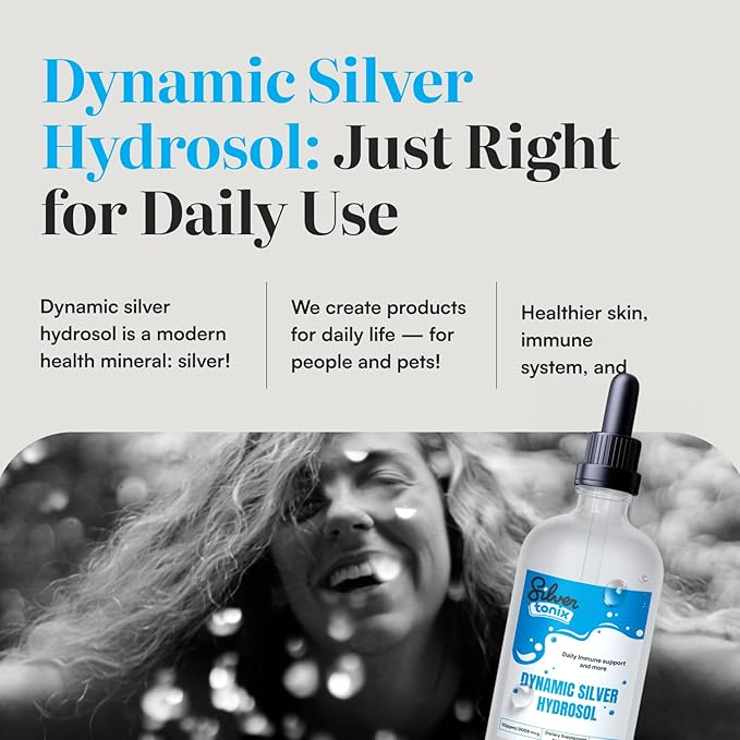 Dynamic Silver Hydrosol Fine Mist Spray for Pets – Bio-Active Silver Hydrosol Mist – Oral &amp Topical Use for Dogs &amp Cats – Daily Immune Support + Skin &amp Hygiene Care (4 Fl Oz)