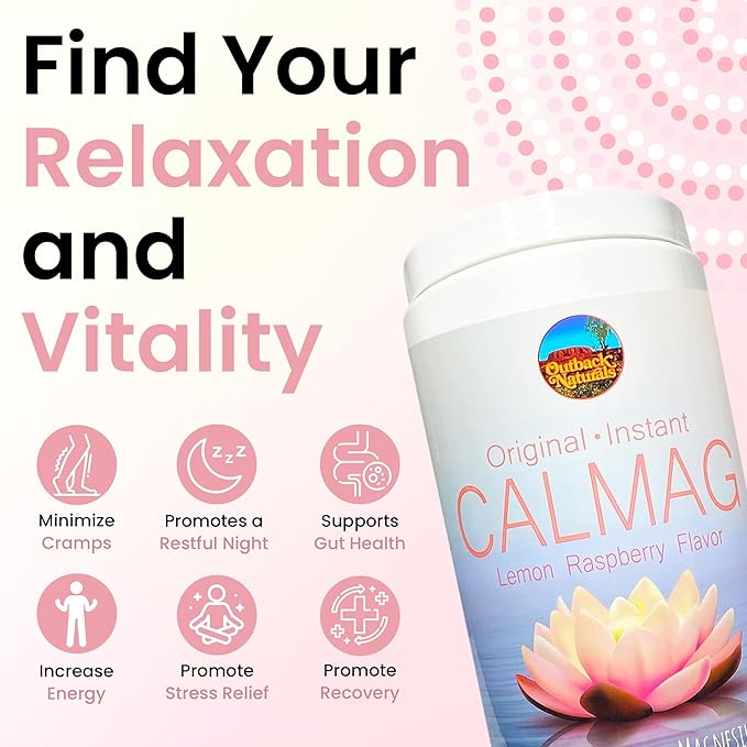 CalMag 2:1 High Absorption Calcium Magnesium Citrate Powder Supplement for Stress Relief and Sleep Calcium Supplement for Bone Health Lemon Raspberry Flavor 16.5oz (Pack of 1)