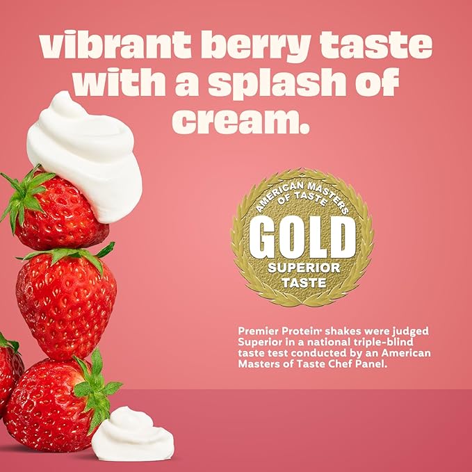 Premier Protein Shake Strawberries &amp Cream 30g Protein No Added Sugar 24 Vitamins &amp Minerals to Support Immune Health 11.5 fl oz 12 Pack