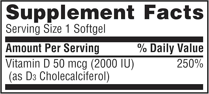 Member's Mark Vitamin D3 50 mcg (2000 IU) Dietary Supplement (400ct) (Pack of 2)