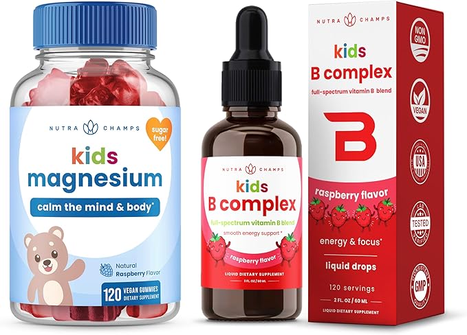 NutraChamps Magnesium Gummies &amp B Complex for Kids
