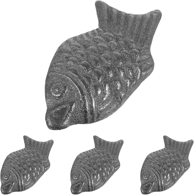 LOGOFUN 4pcs Natural Iron Fish Cooking Supplement Cast Vegan Athlete Health Tool