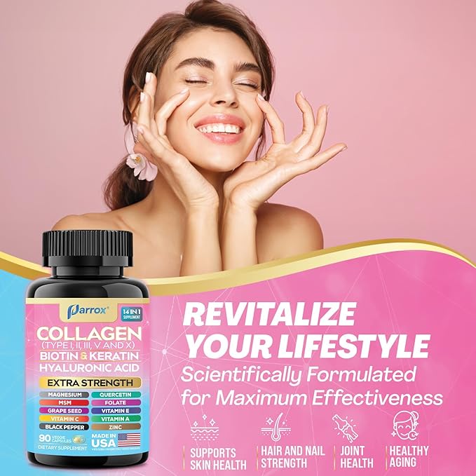 Collagen &amp Sea Moss Shilajit Capsules Bundle – 30-Day Supply – Collagen Peptides I II III V X + Biotin Hyaluronic Acid – Sea Moss Shilajit Ashwagandha Rhodiola Ginseng