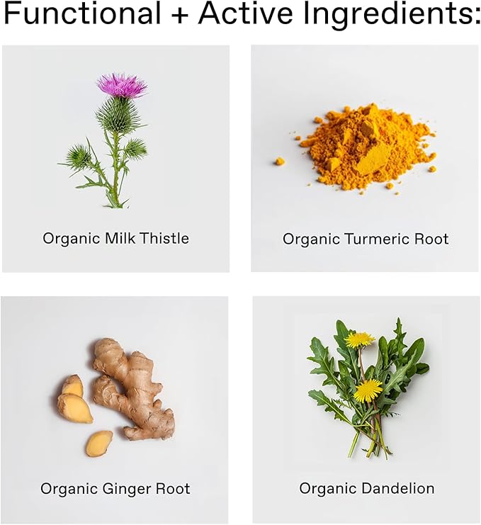 +GNGR Liver Cleanse Detox &amp Repair Cold-Pressed Ginger Shot with Organic Milk Thistle Dandelion Turmeric Immunity Shot for all natural Liver Support &amp Digestion 2 fl oz (Pack of 12)