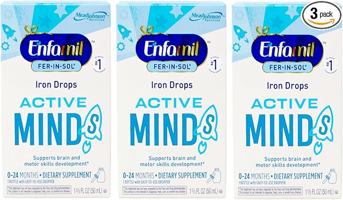 Enfamil Fer-in-Sol Iron Supplement Drops - 1.66 Oz Pack of 3