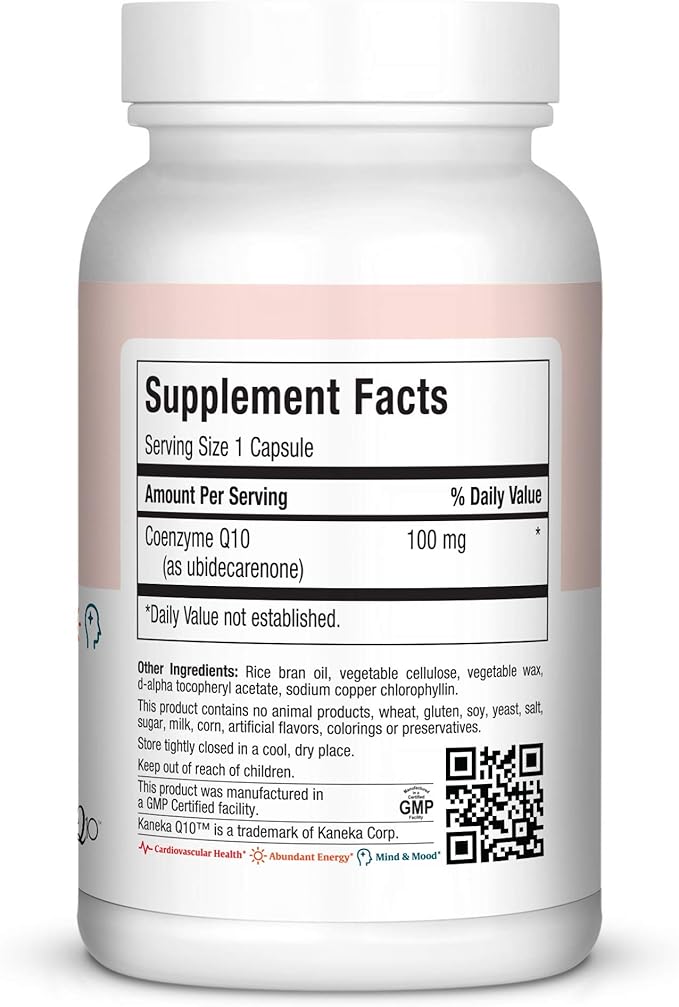 Maxi Health COQ10 100mg Capsules – 100mg Coenzyme Q10 for Heart &amp Energy Support – Kosher Certified CO Q 10 Supplement – Non-GMO and Gluten-Free Heart Health Supplements - 90 Liquid Capsules