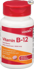 LEADER Vitamin B-12 3000Mcg 60 Tablets per Bottle (7 pack)