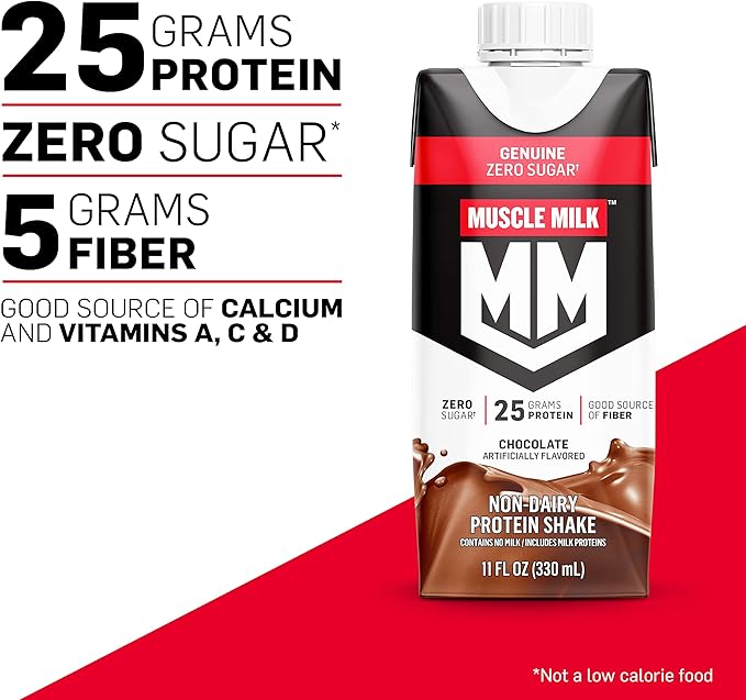 Muscle Milk Genuine Protein Shake Strawberries 'N Crème 25g Protein 11 Fl Oz 12 Pack