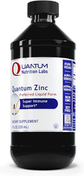 Quantum Nutrition Labs Liquid Zinc Supplement Drops - Zinc Sulfate Tincture for Adults 25mg per Serving Metabolic Function and Immune Support - 8 Fl Oz Bottle