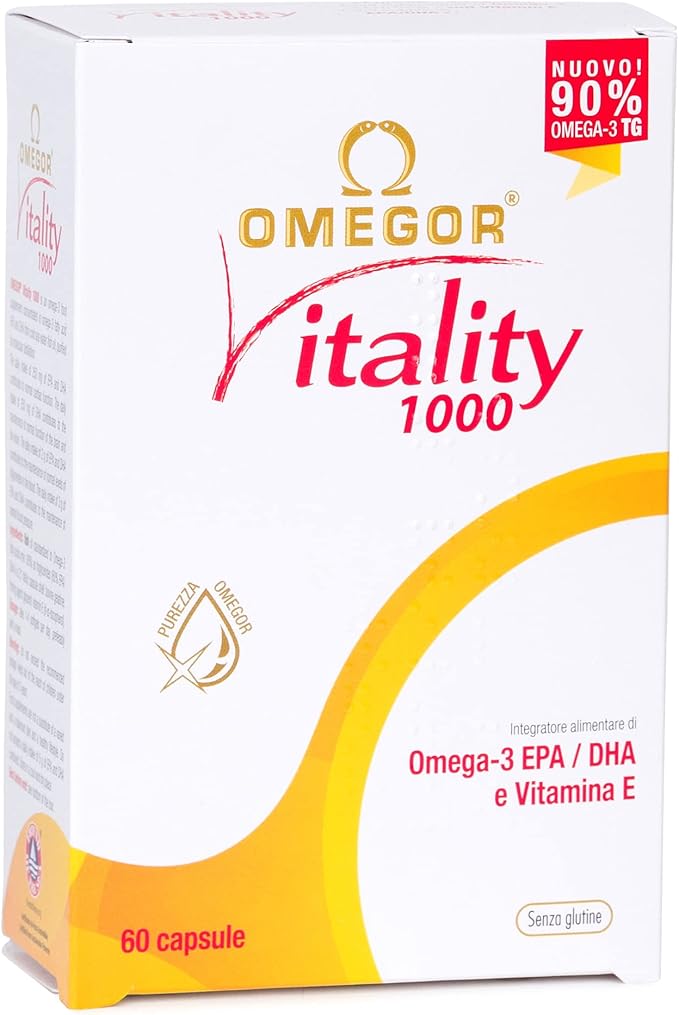 OMEGOR Omega 3 Fish Oil Supplement IFOS Certified Vitality 1000 with 800mg EPA and DHA per Capsule - No Fishy Aftertaste Non-GMO (60 Softgels)