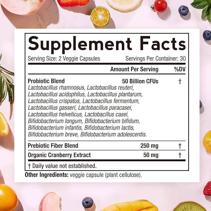 Doctor's Recipes Women’s Probiotic &amp D3 2000IU Bundle Digestive Vaginal &amp Urinary Health Immune Health Energy &amp Mood Support Delayed Release Probiotic Capsules 60ct &amp D3 Softgels