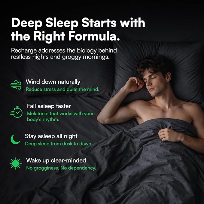 Recharge Sleep &amp Rejuvenate – Deep Sleep &amp Recovery Complex with Magnesium Ashwagandha L-Theanine Glycine &amp MicroActive® Melatonin – 60 Servings