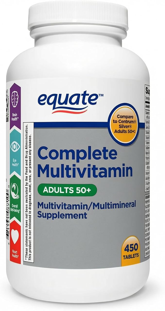 Men Multivitamin 50+ Multivitamin Men Tablets Vitamins Men Iron-Free with Lutein &amp Lycopene 450 Count 1 Tablet Daily