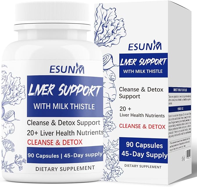 Advanced Liver Cleanse Support Supplement – Milk Thistle Liver Detox with Silymarin Dandelion Artichoke Beetroot &amp Choline – 90 Capsules for Liver Detox &amp Repair